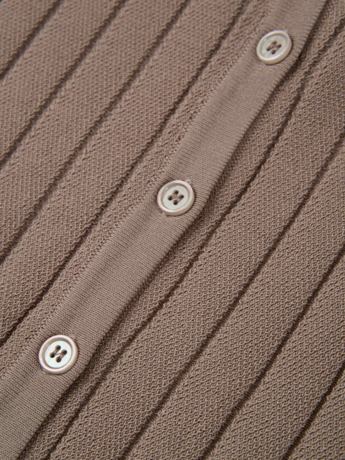 Silk Knit Ribbed Cardigan 17"- Warm Taupe