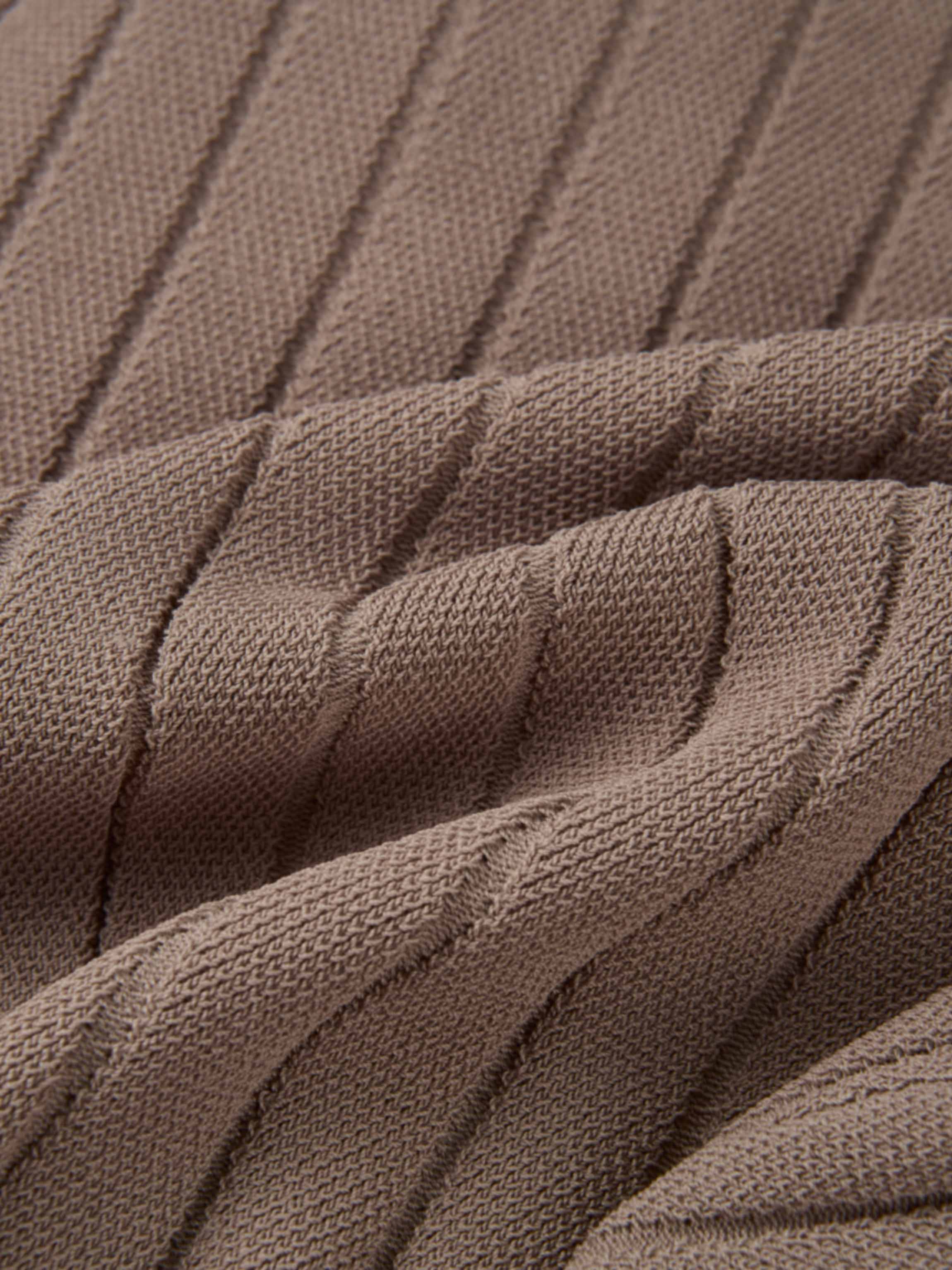 Silk Knit Ribbed Cardigan 17"- Warm Taupe
