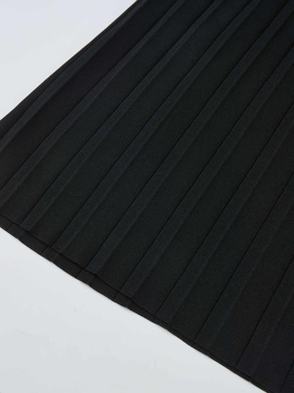 Side Buckle Knit Dress - Black