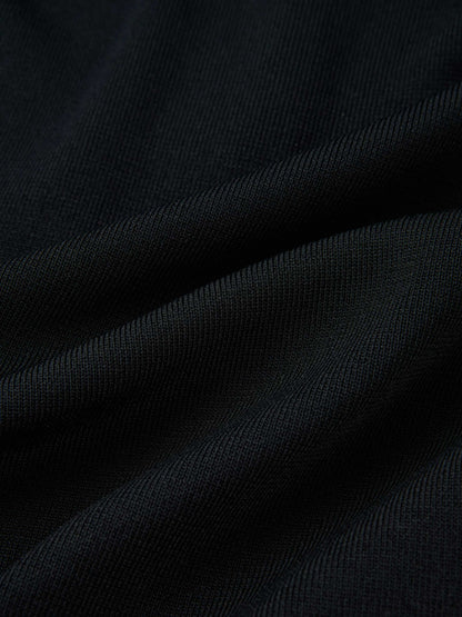 Side Buckle Knit Dress - Black