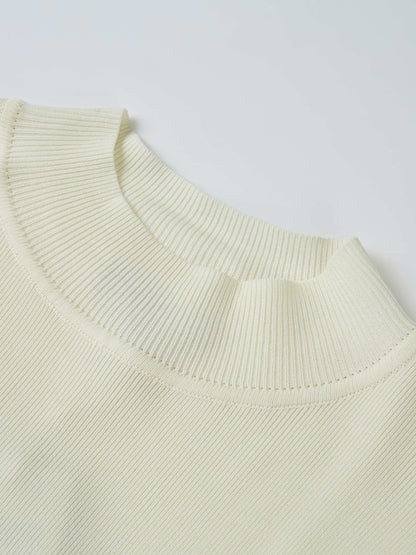 Side Buckle Knit Dress - Cream