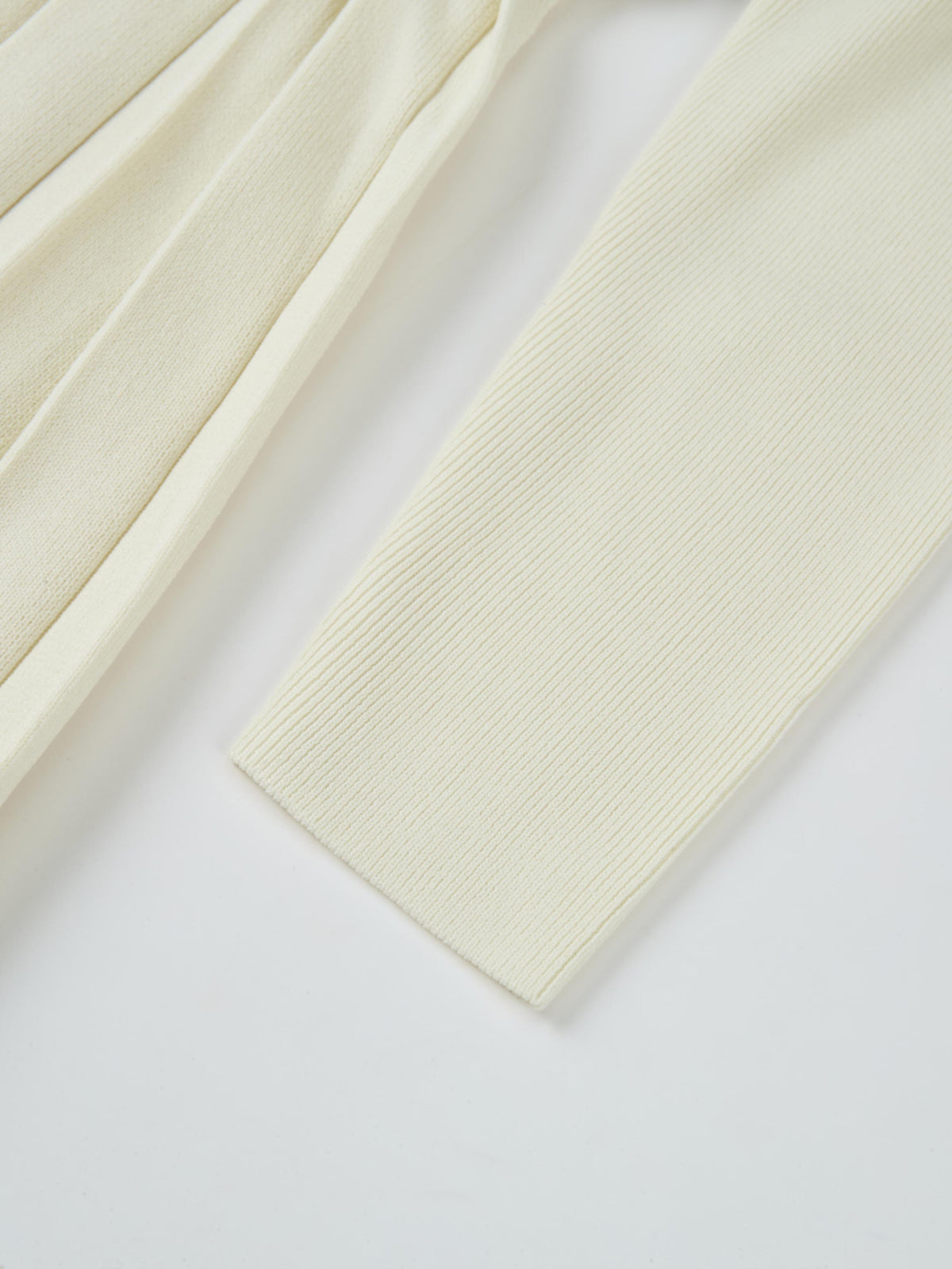 Side Buckle Knit Dress - Cream