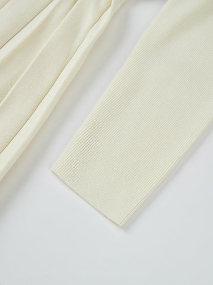 Side Buckle Knit Dress - Cream