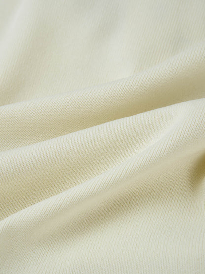 Side Buckle Knit Dress - Cream