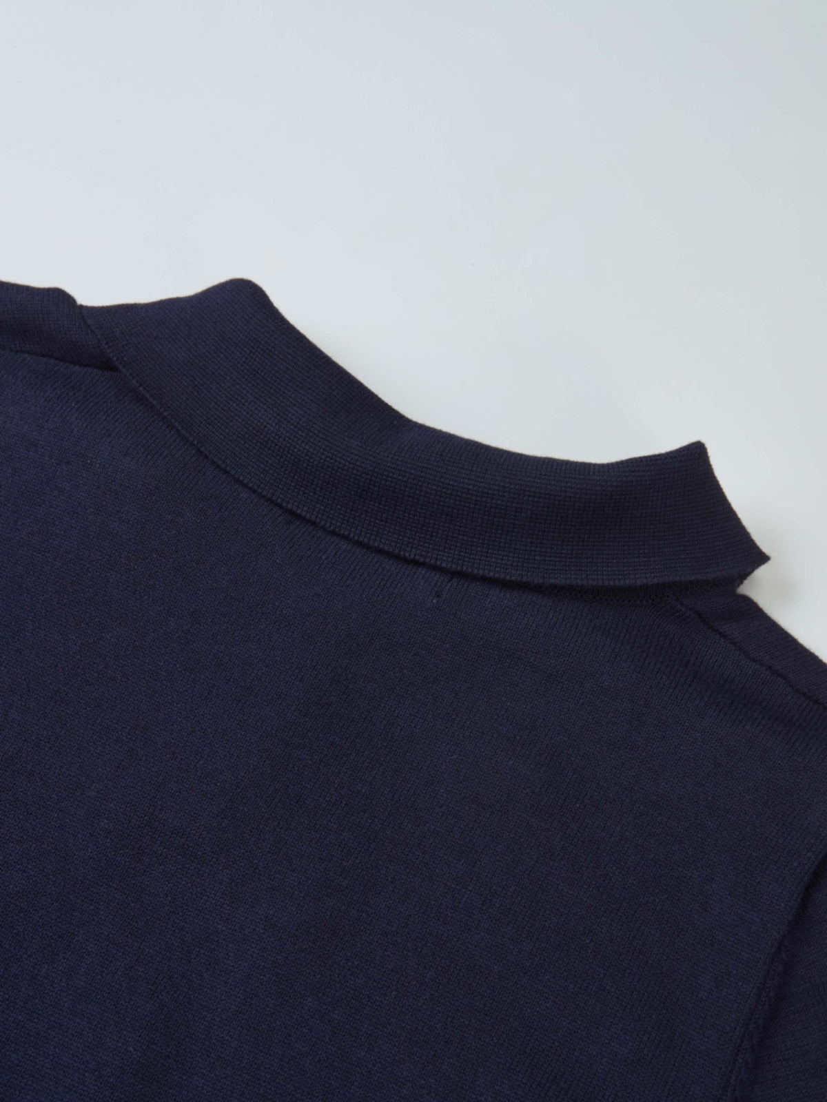 Knit Polo Top Pleat Dress - Solid Navy