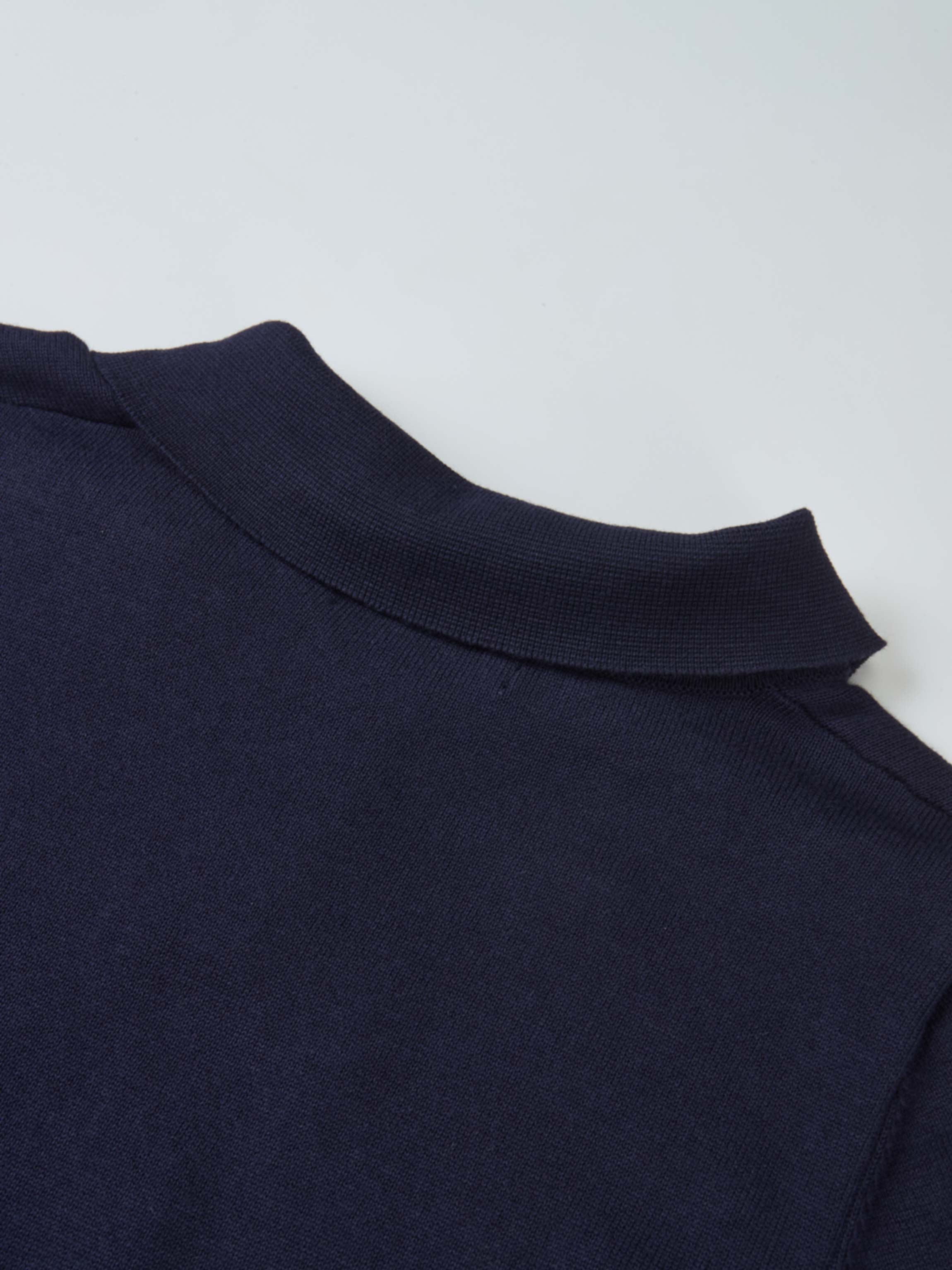 Knit Polo Top Pleat Dress - Solid Navy