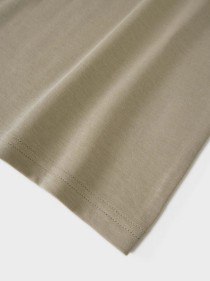 Side Tie T-Shirt Dress-Fawn