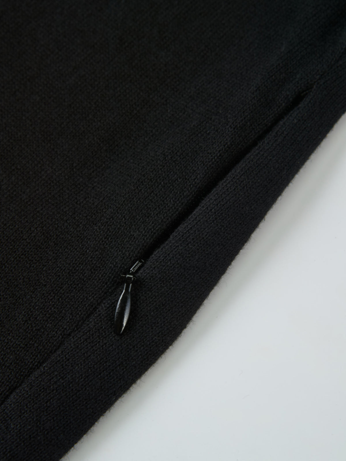 Knit Polo Top Pleat Dress - Solid Black