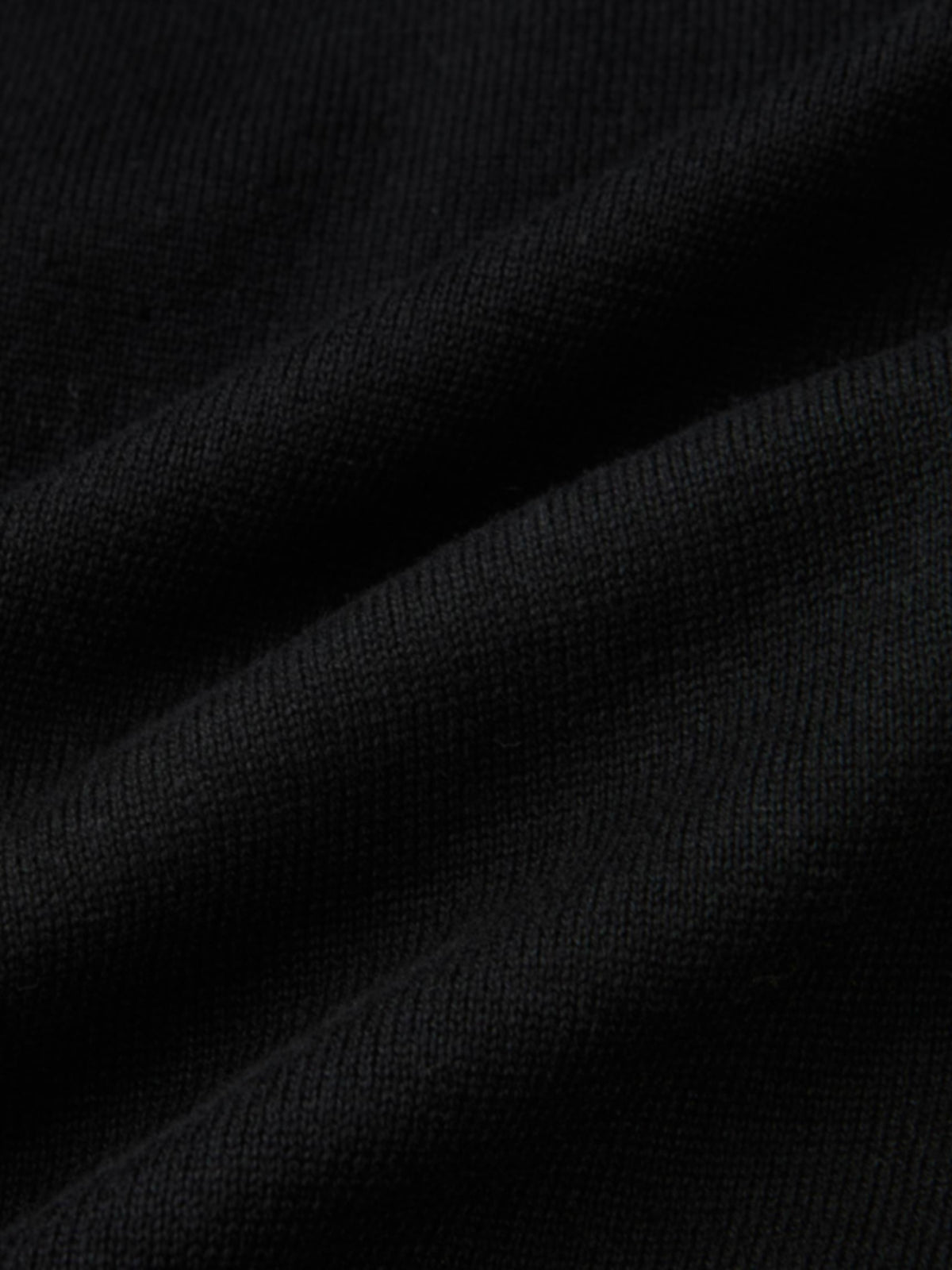 Knit Polo Top Pleat Dress - Solid Black