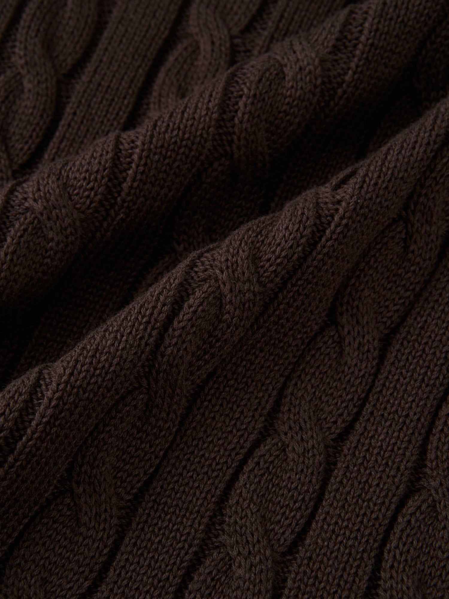 Cable Knit Faux Satin Bottom Dress - Brown