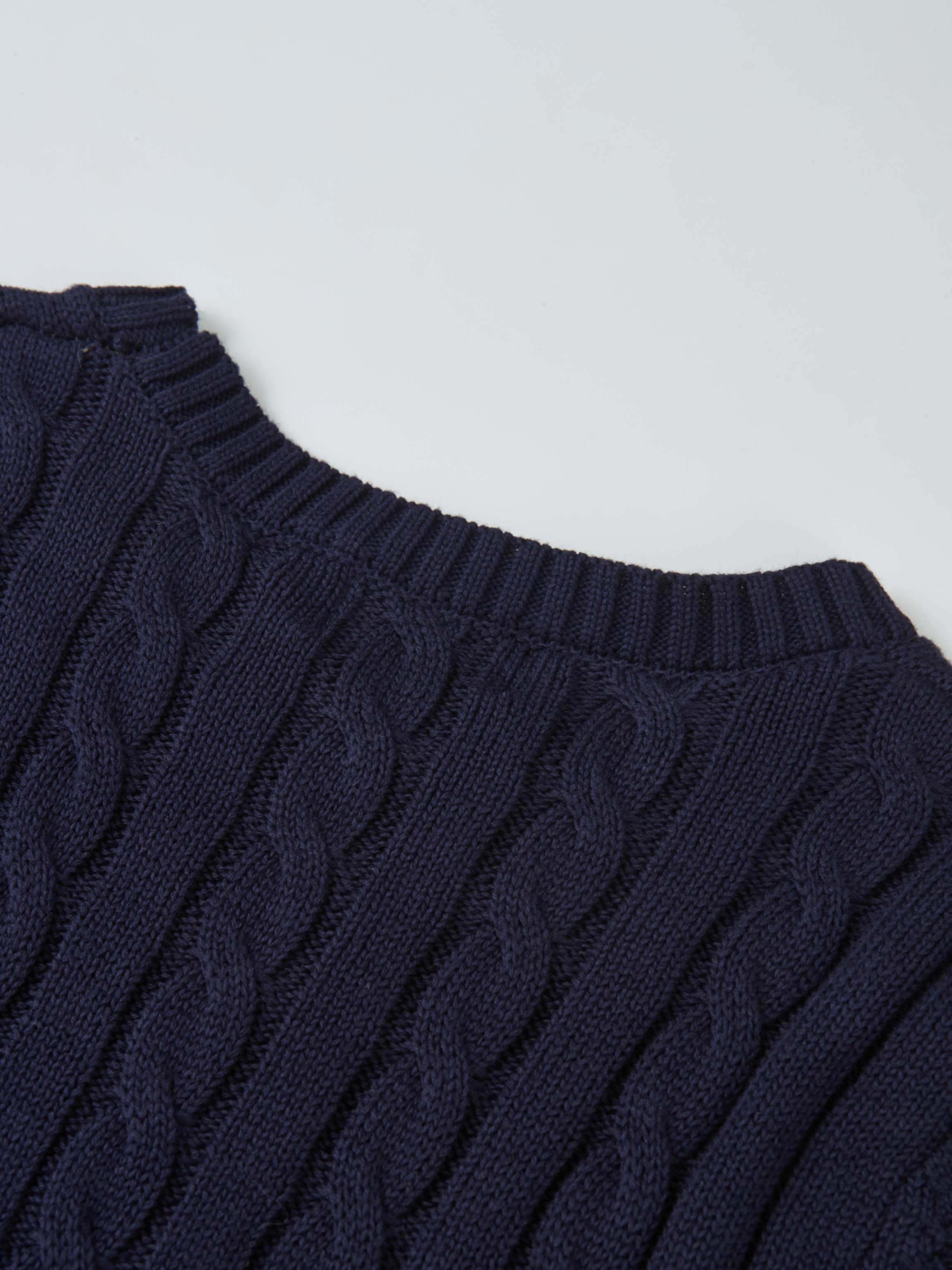 Cable Knit Faux Satin Bottom Dress - Navy Blue