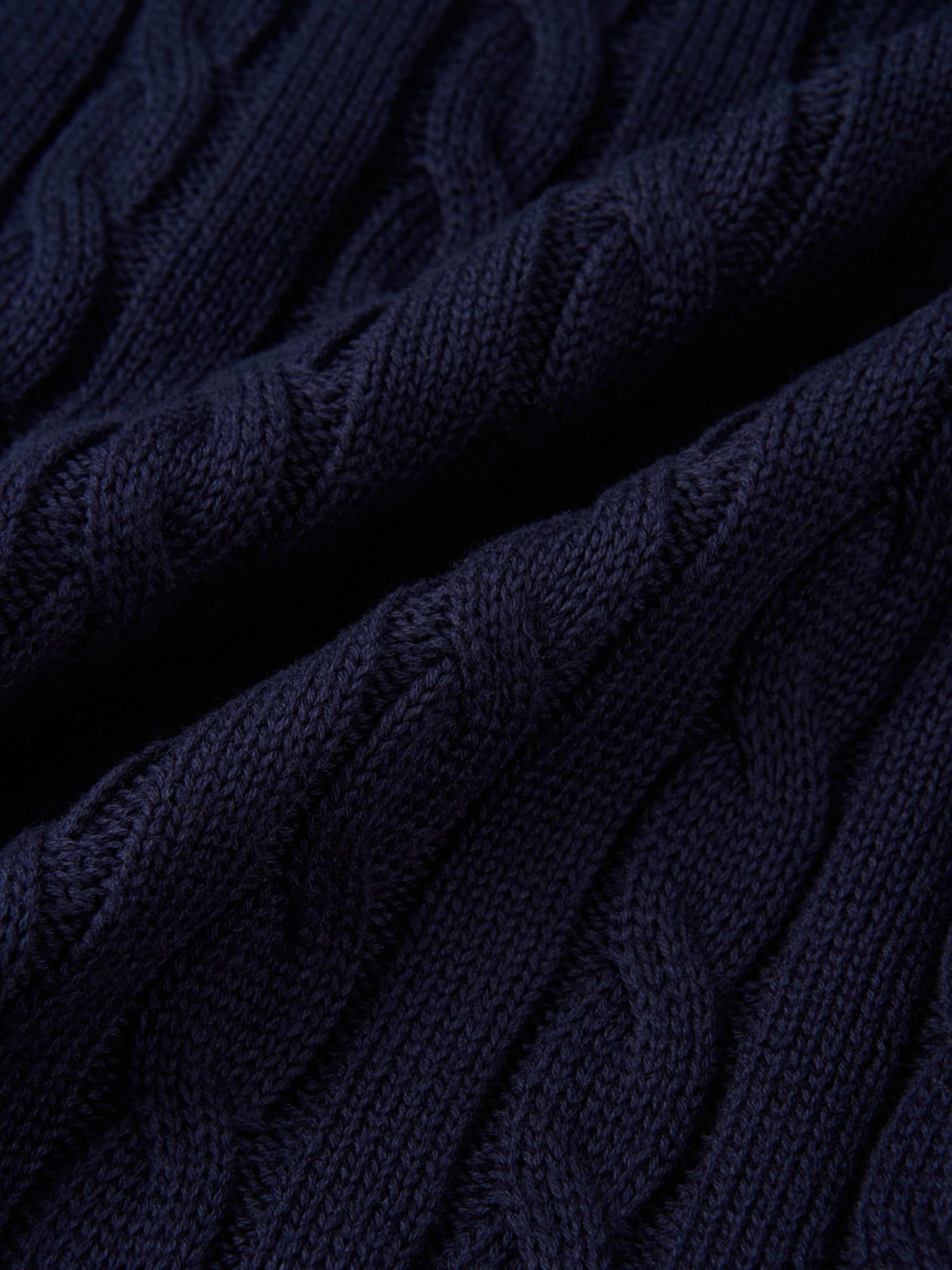 Cable Knit Faux Satin Bottom Dress - Navy Blue