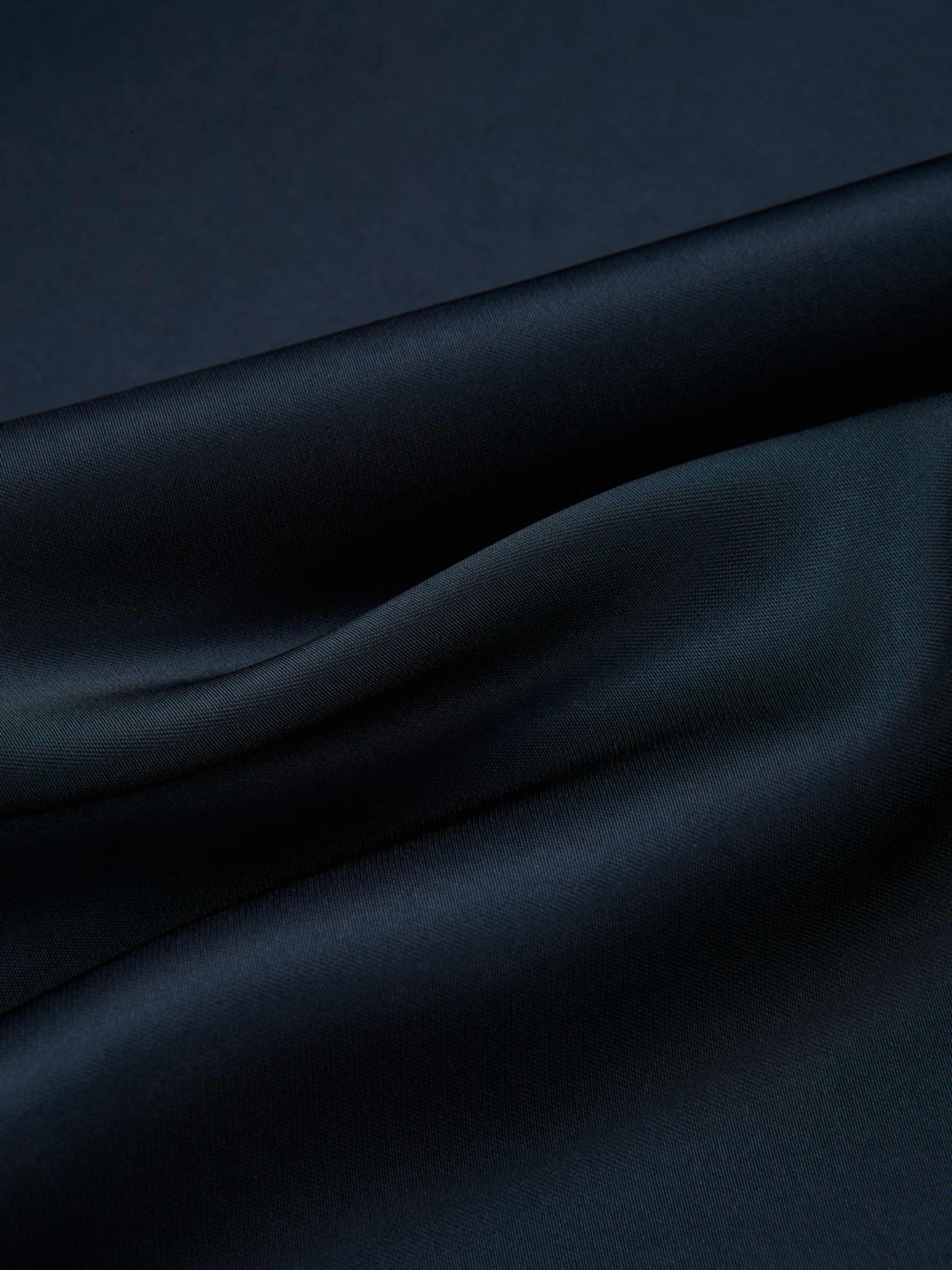 Solid Faux Satin Slip Skirt-Dark Blue/Navy