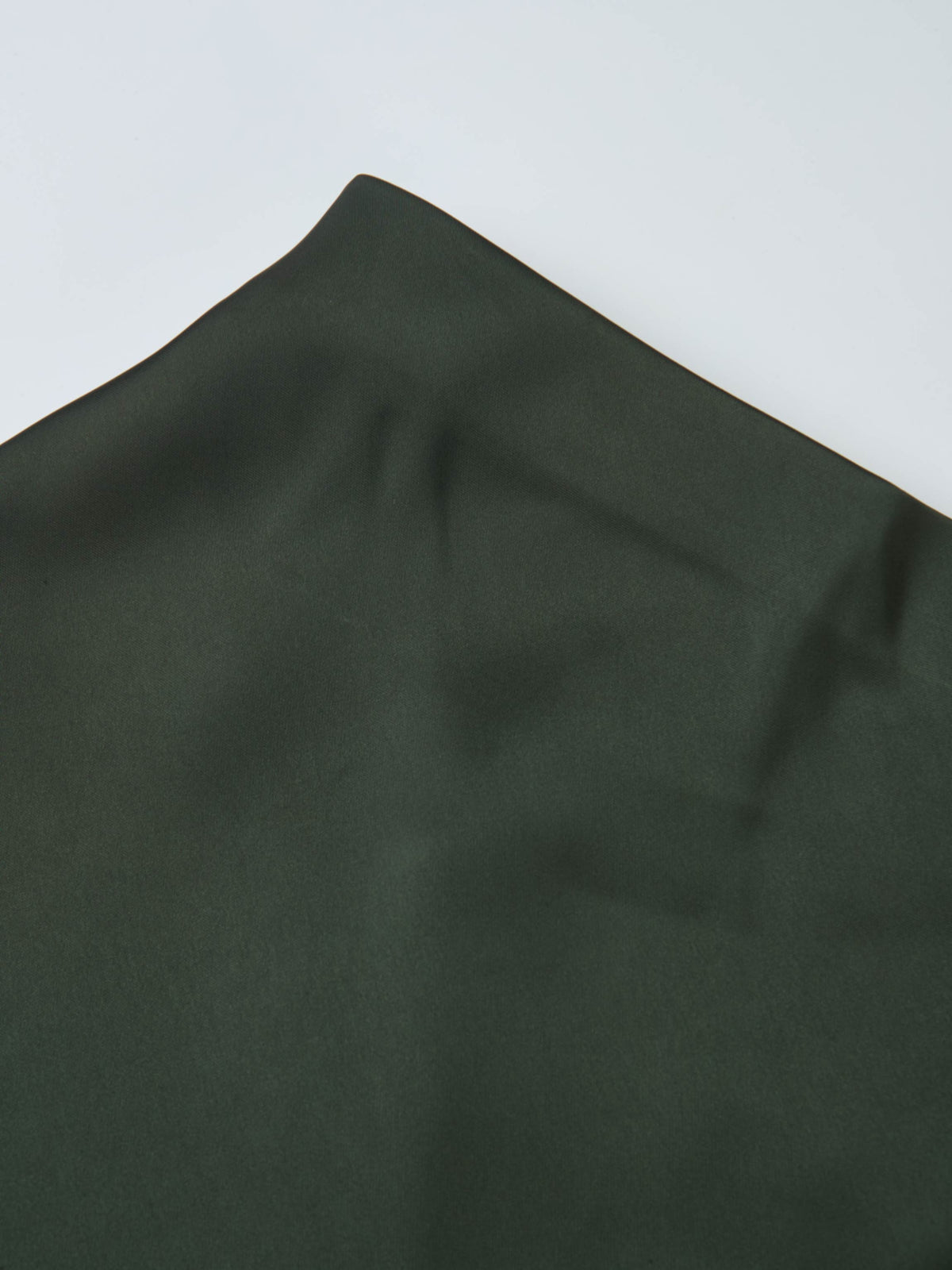 Solid Faux Satin Slip Skirt-Hunter Green