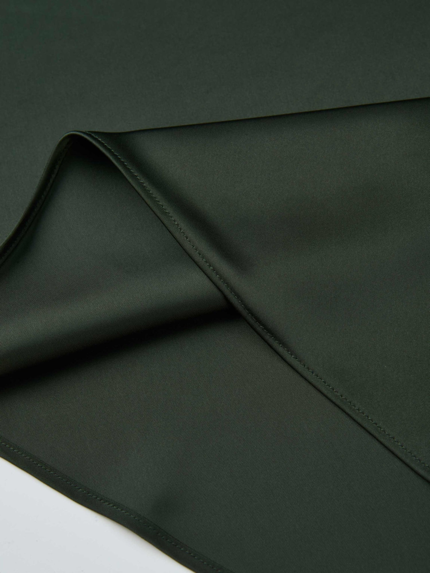 Solid Faux Satin Slip Skirt-Hunter Green