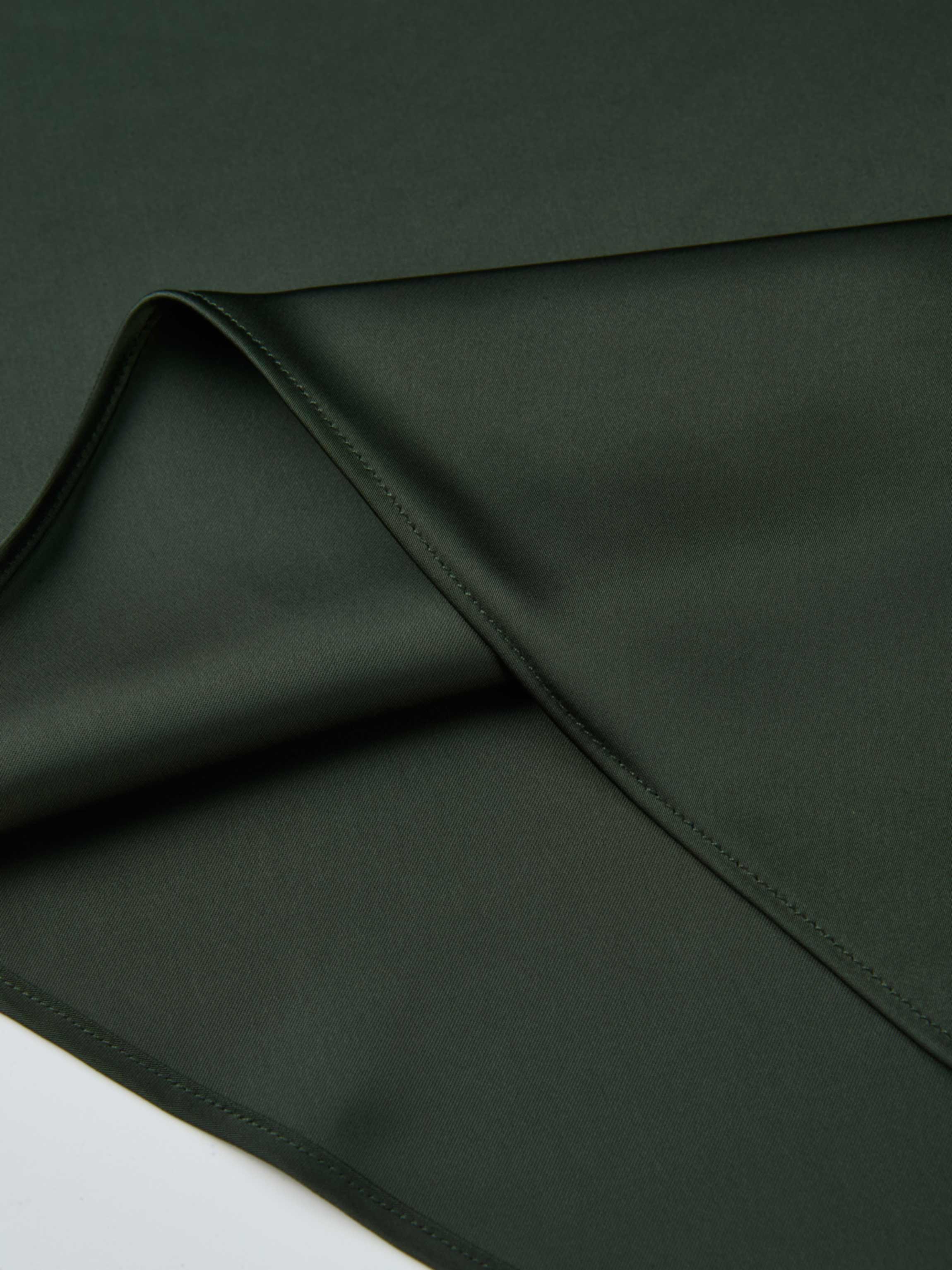 Solid Faux Satin Slip Skirt-Hunter Green