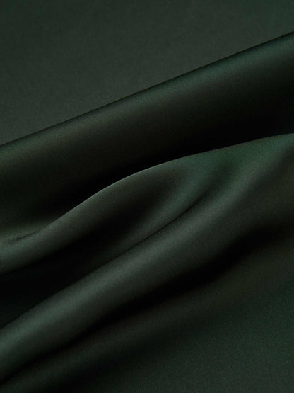 Solid Faux Satin Slip Skirt-Hunter Green