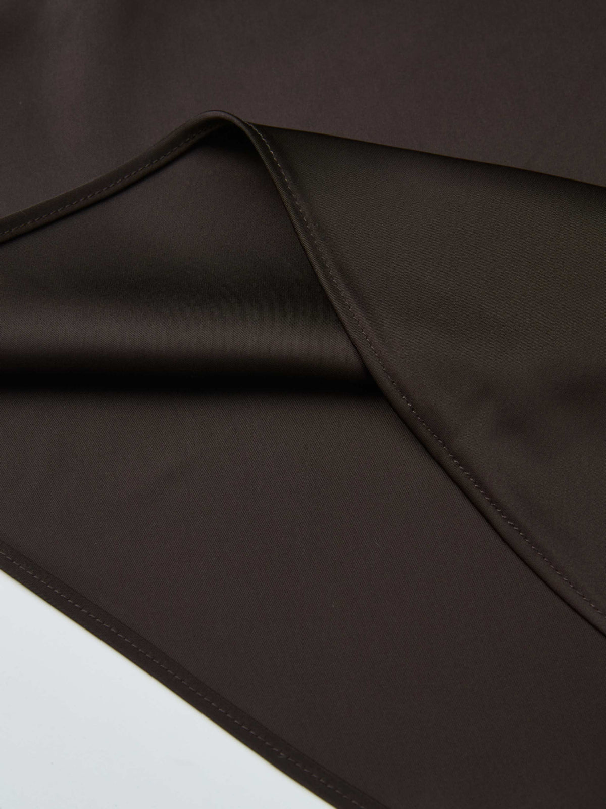 Solid Faux Satin Slip Skirt -  Rich Brown
