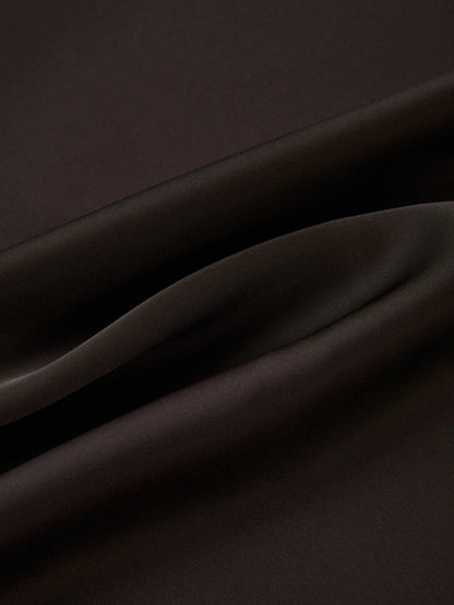 Solid Faux Satin Slip Skirt -  Rich Brown
