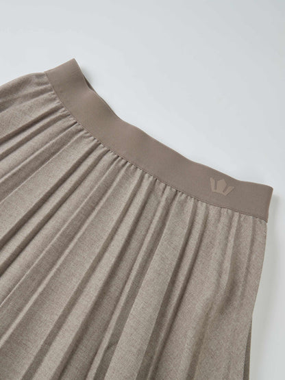 Marni Pleated Skirt 36"- Heathered Taupe