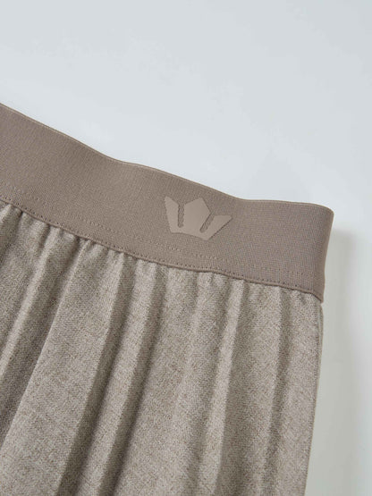 Marni Pleated Skirt 36"- Heathered Taupe
