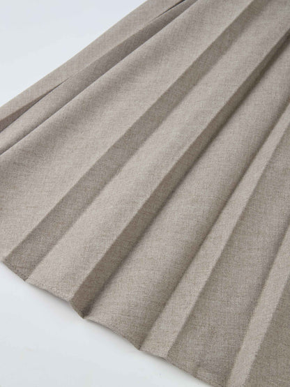 Marni Pleated Skirt 36"- Heathered Taupe