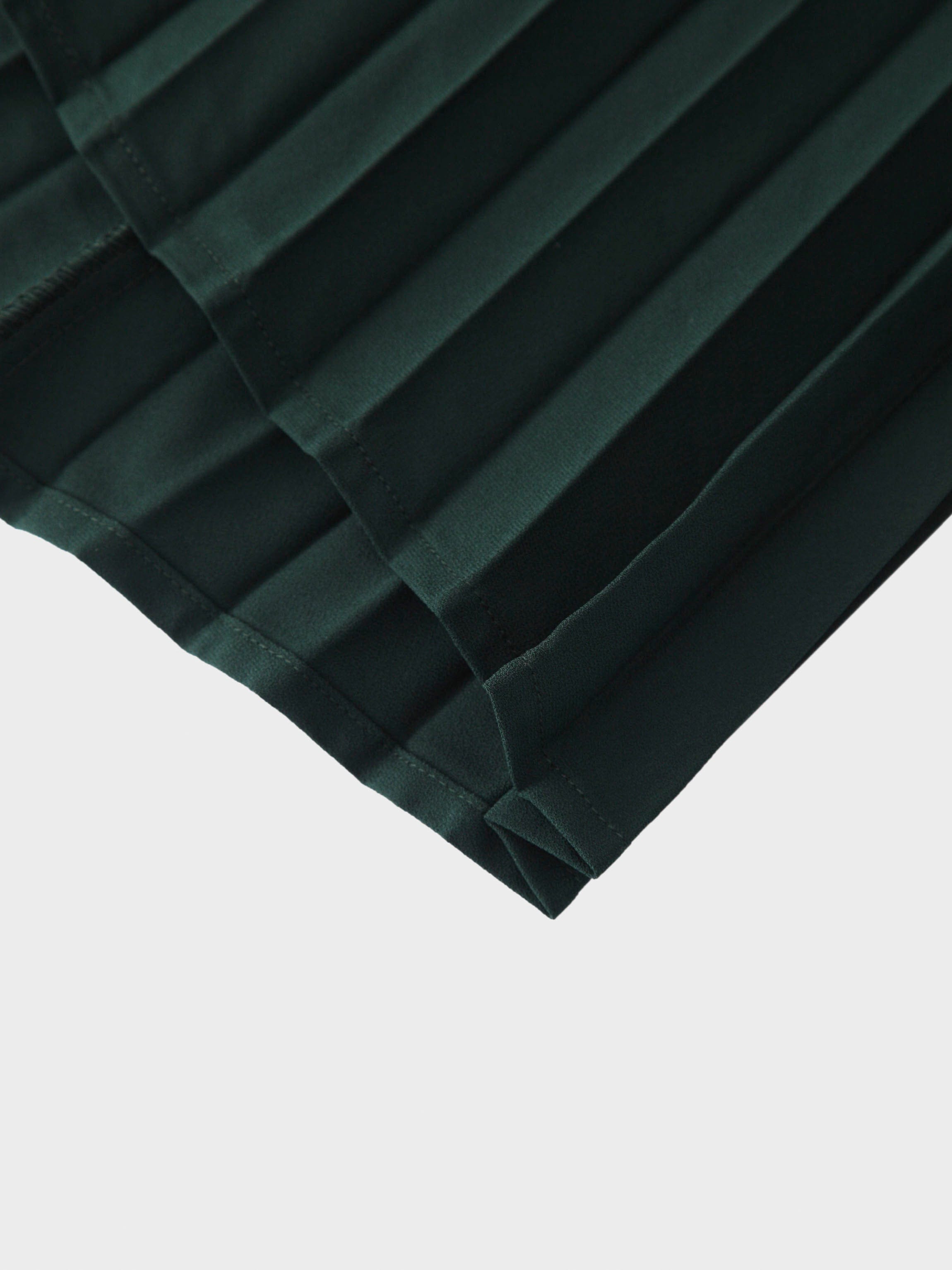 Crossover Mix Pleat Skirt-Green