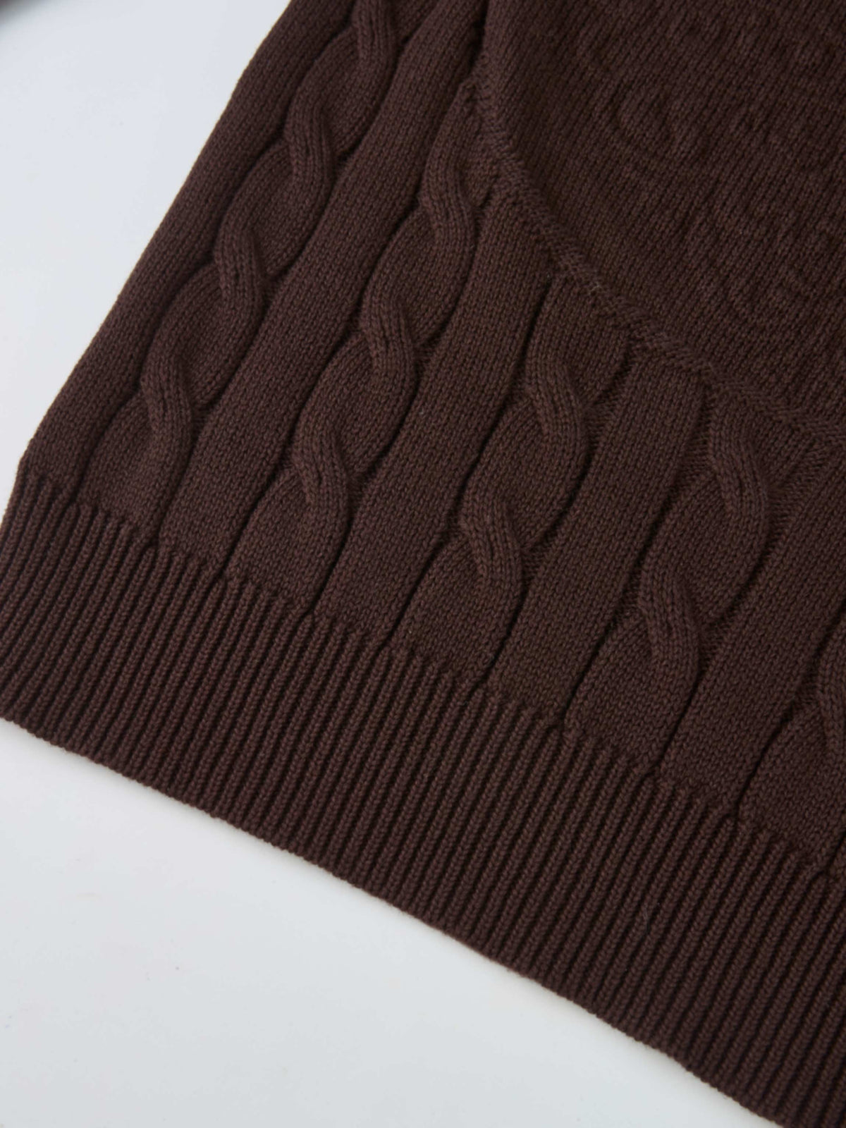 Embossed Cable Sweater - Brown