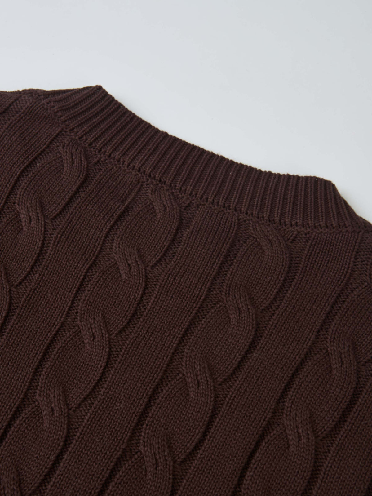 Embossed Cable Sweater - Brown