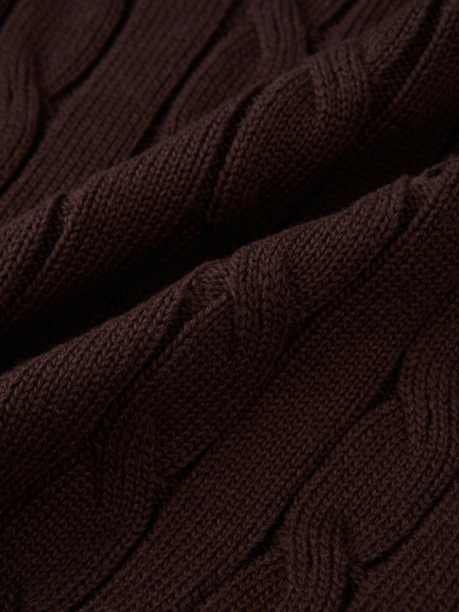 Embossed Cable Sweater - Brown