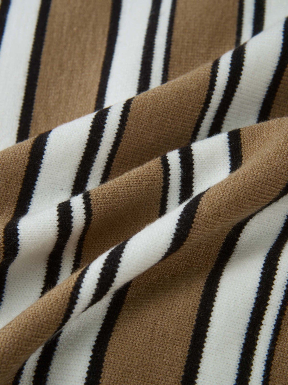 Wide Band Striped Cardigan - Camel/Black/White