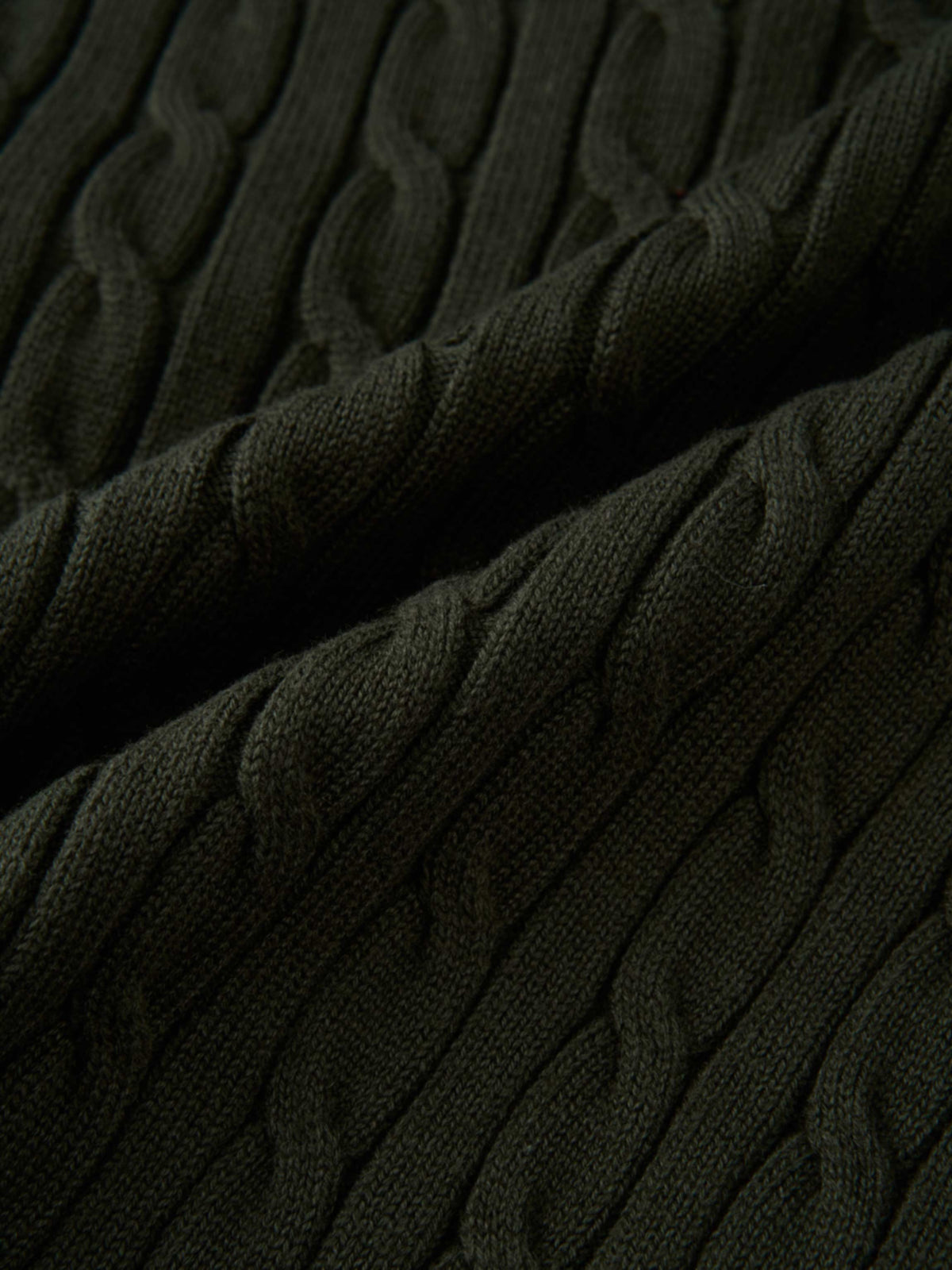 Gold Button Cable Cardigan - Green