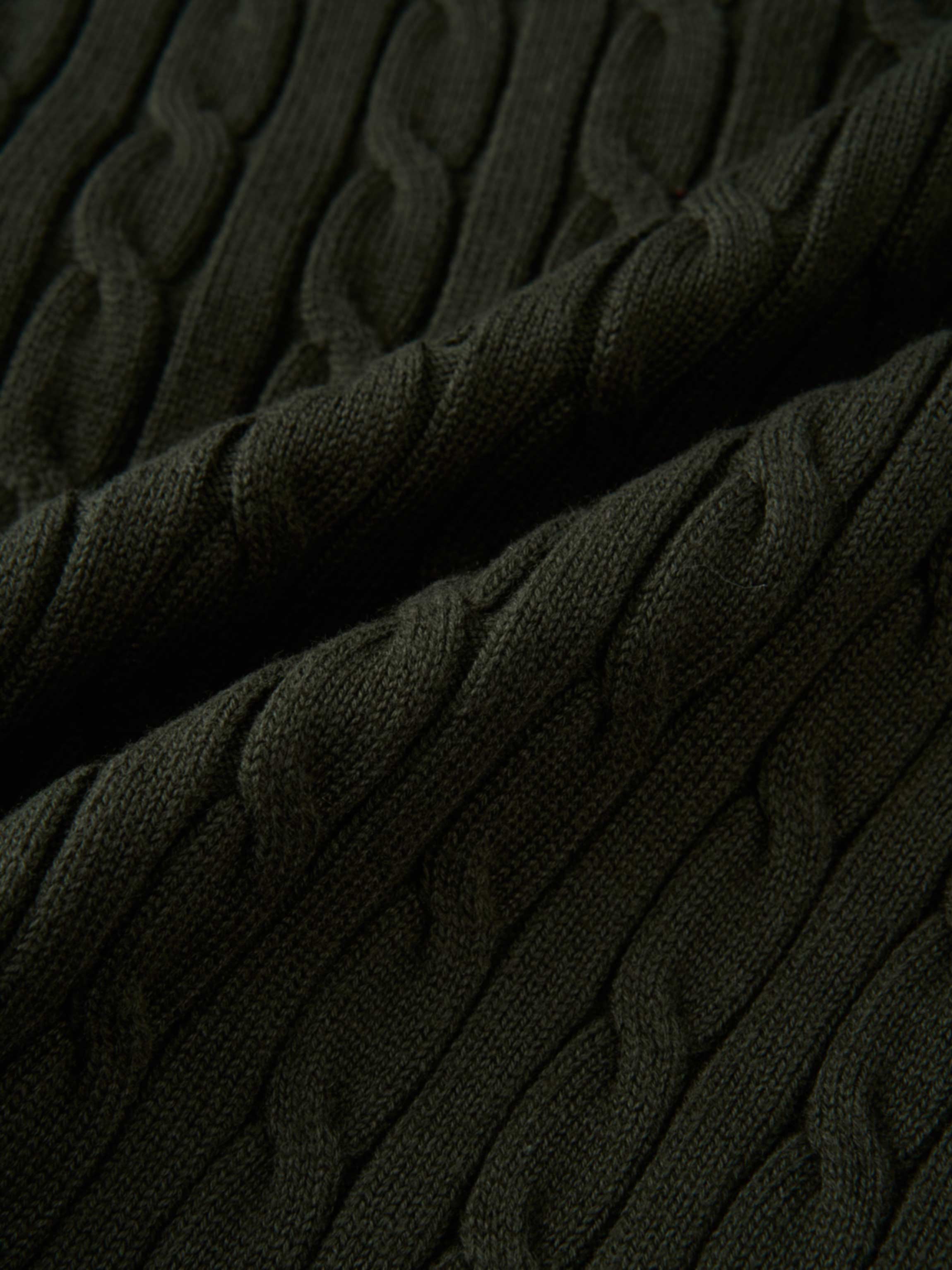 Gold Button Cable Cardigan - Green