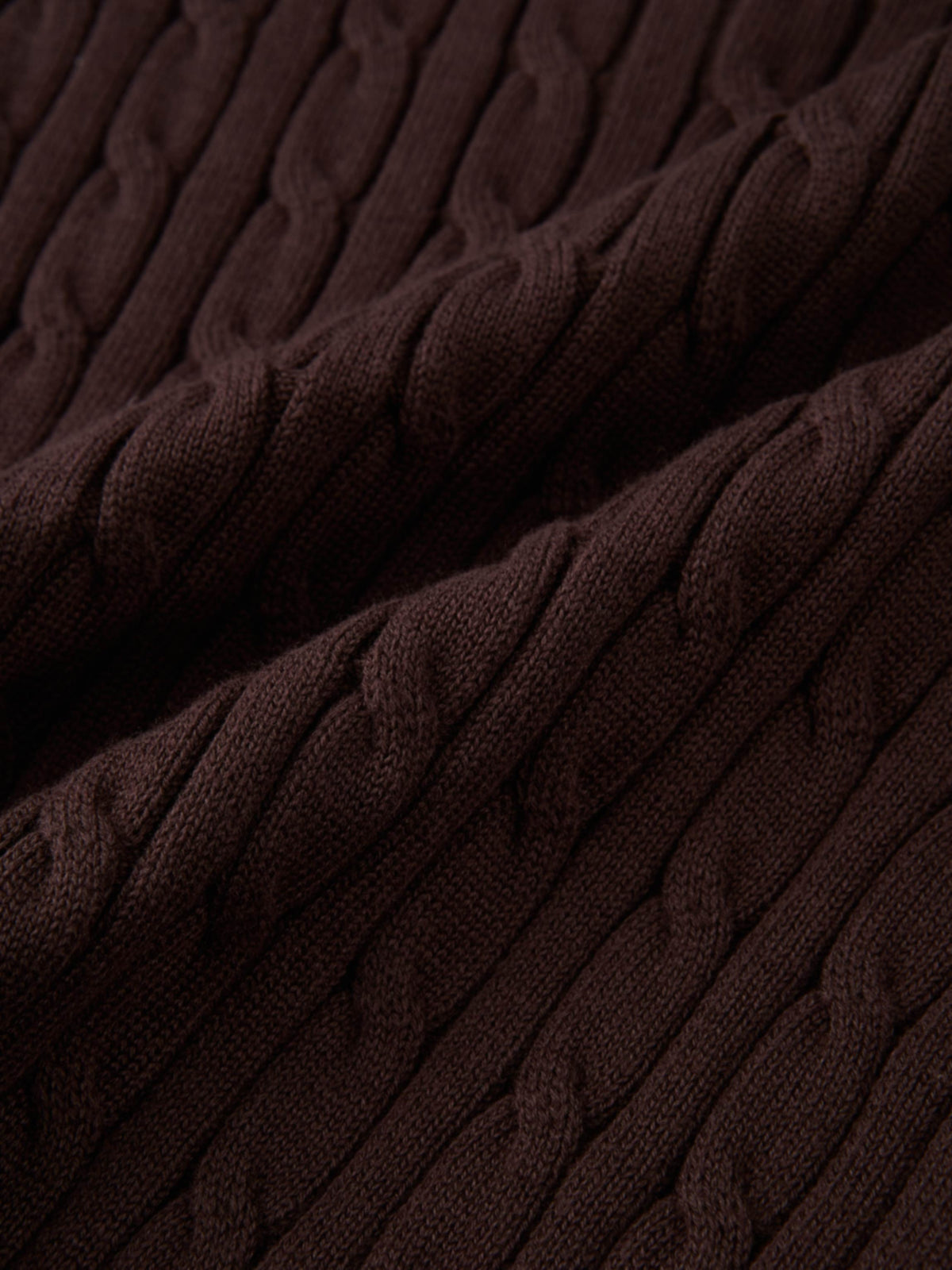 Gold Button Cable Cardigan - Brown