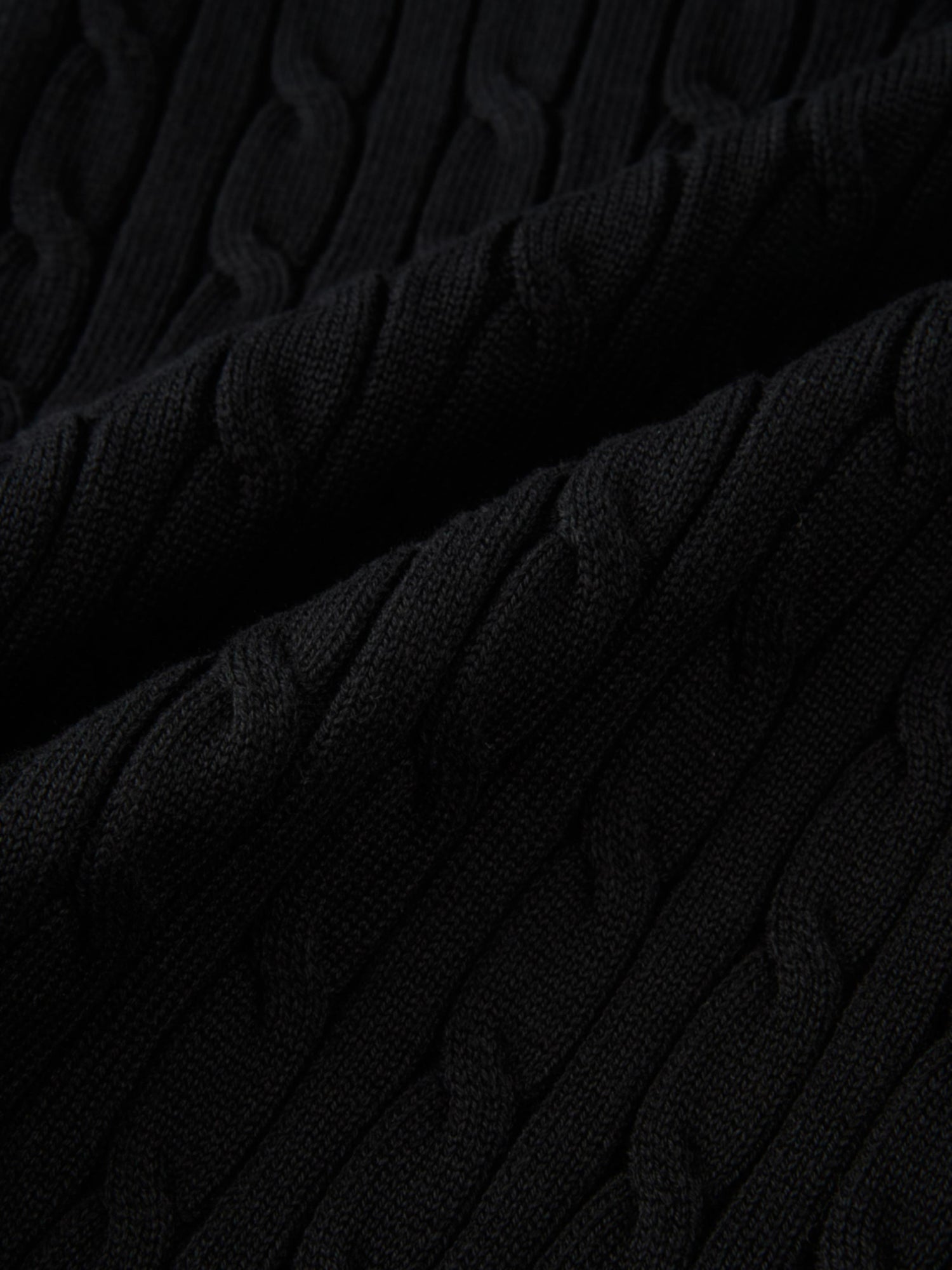 Gold Button Cable Cardigan - Black