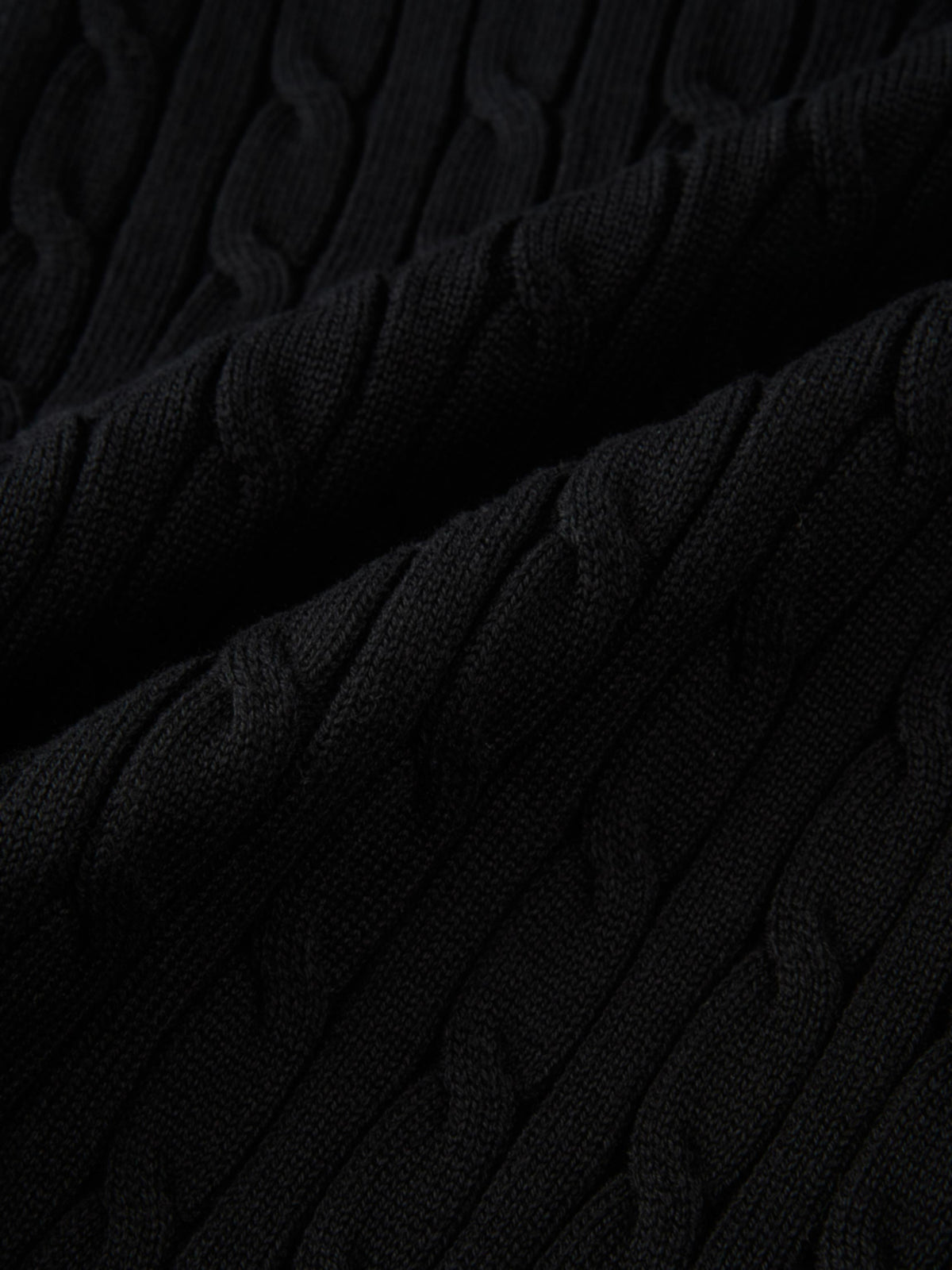 Gold Button Cable Cardigan - Black