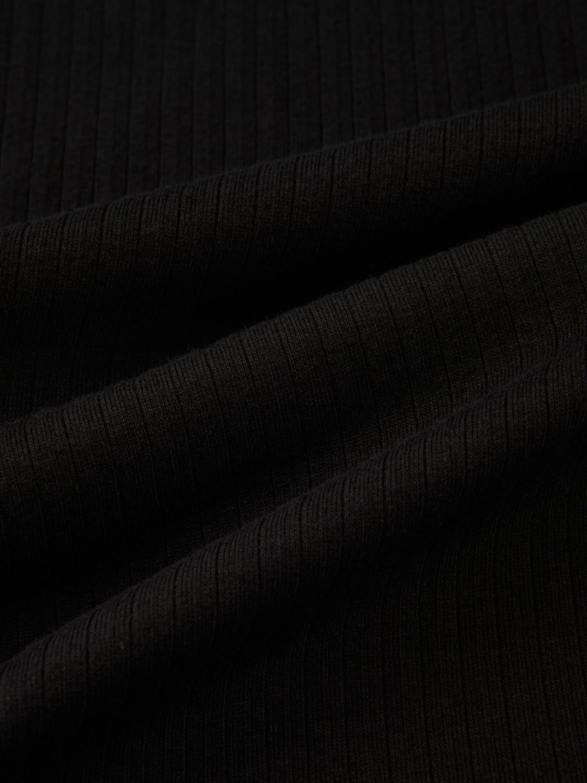 Ribbed Mock Neck Turtleneck - Black