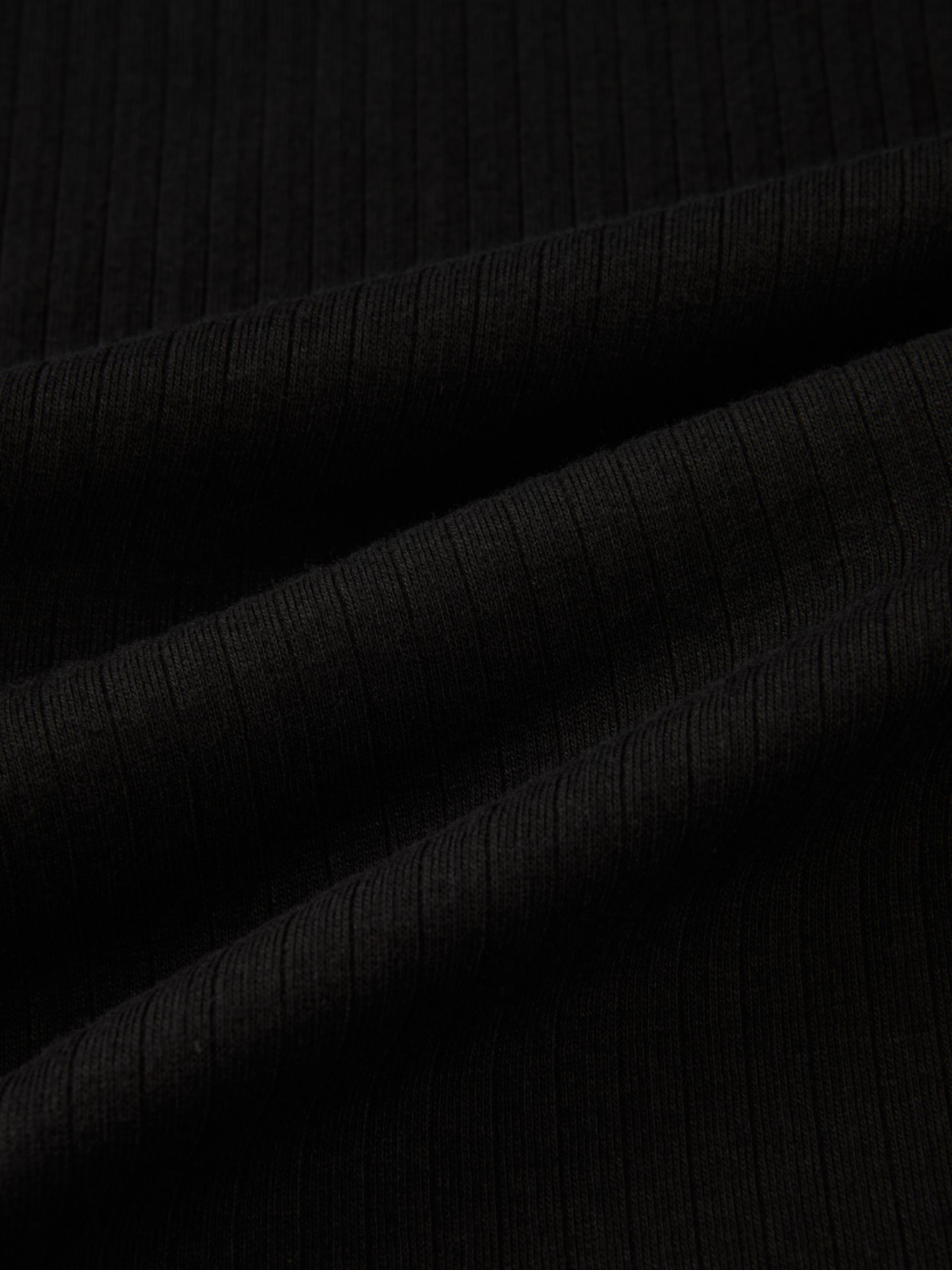 Ribbed Mock Neck Turtleneck - Black