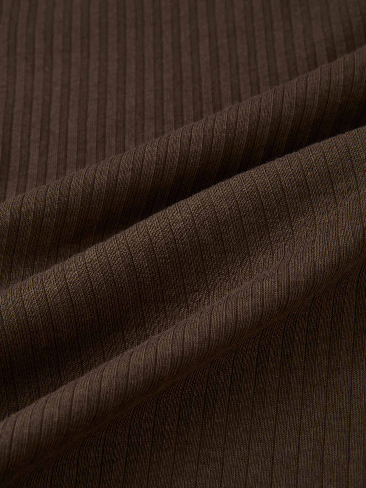 Ribbed Mock Neck Turtleneck - Chocolate Brown
