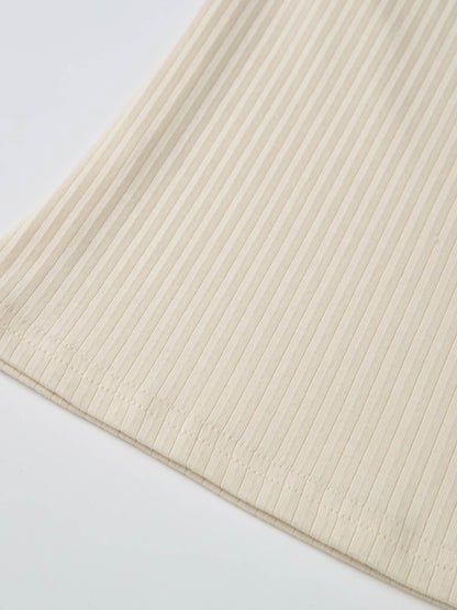 Ribbed Mock Neck Turtleneck - Cream