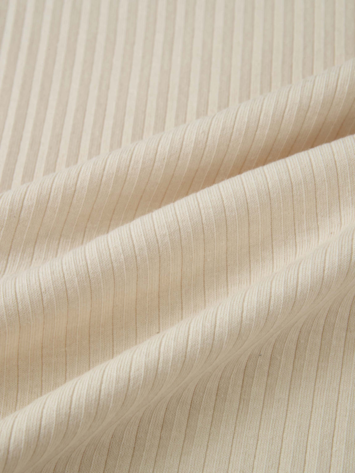 Ribbed Mock Neck Turtleneck - Cream
