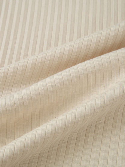 Ribbed Mock Neck Turtleneck - Cream