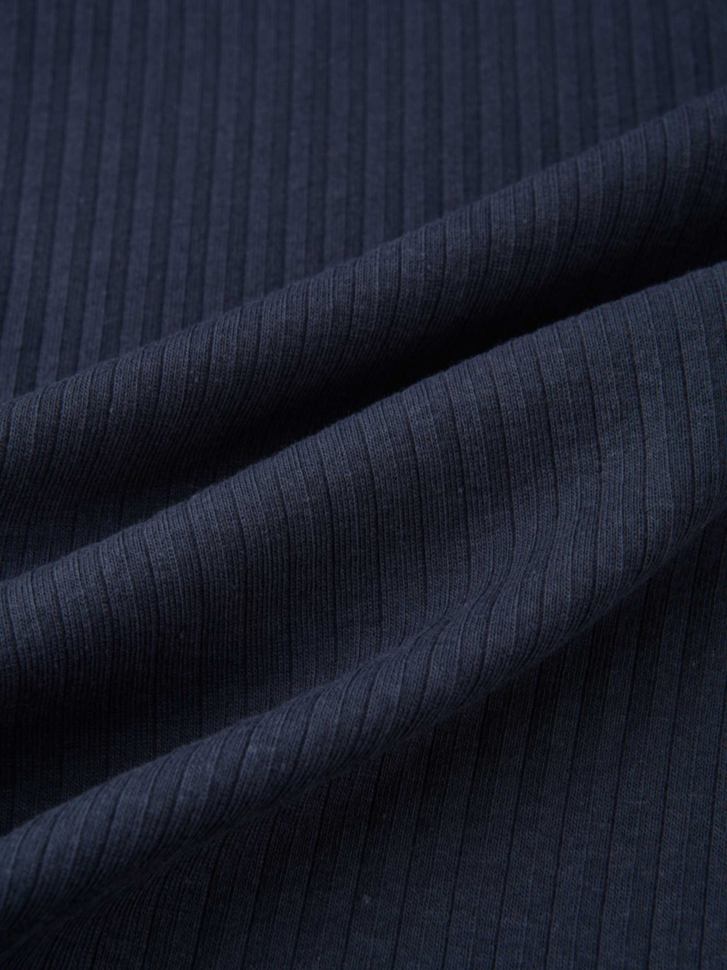 Ribbed Mock Neck Turtleneck - Navy