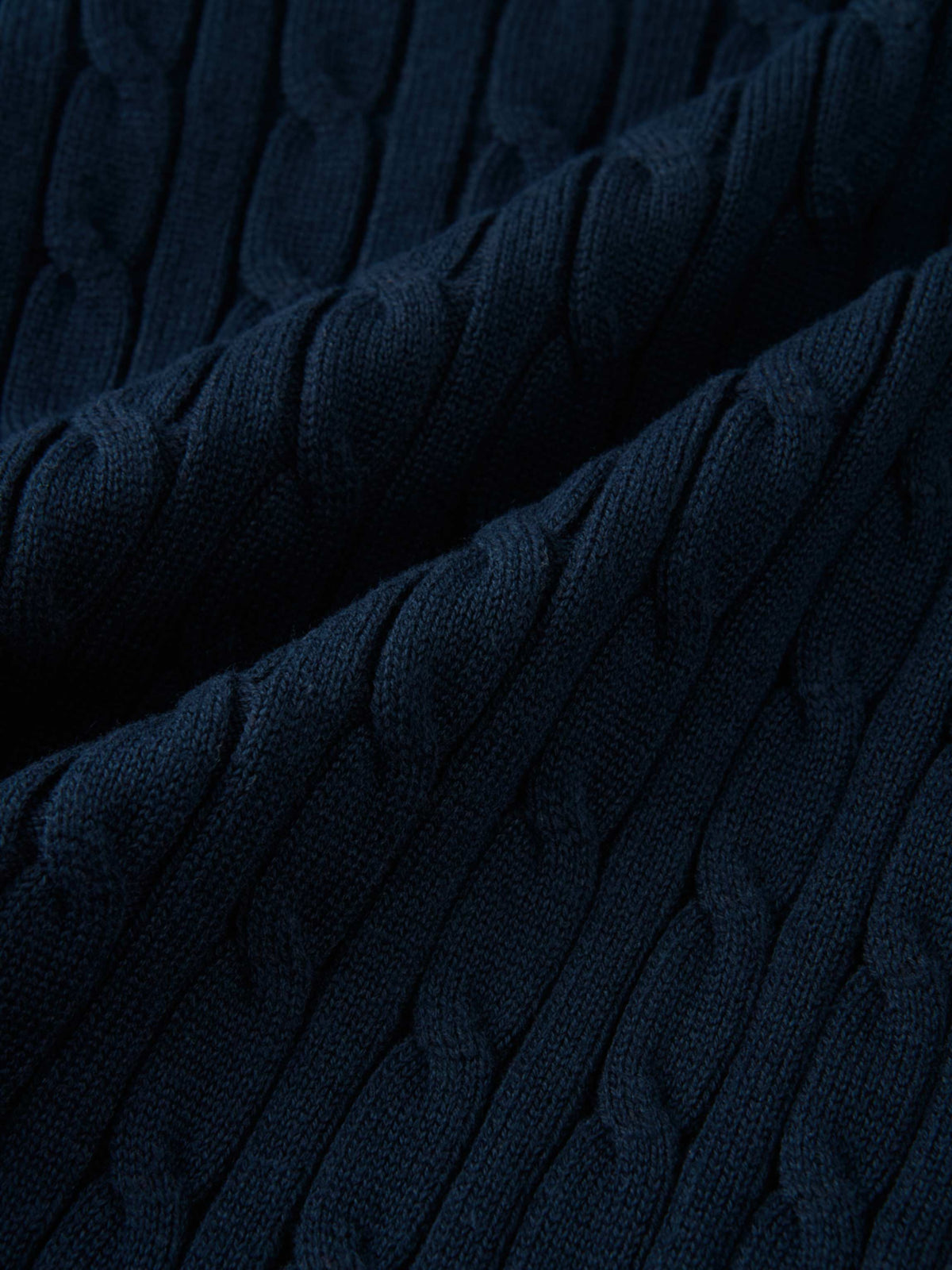 Gold Button Cable Cardigan - Navy