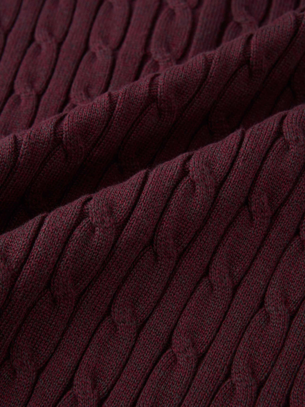Gold Button Cable Cardigan - Burgundy