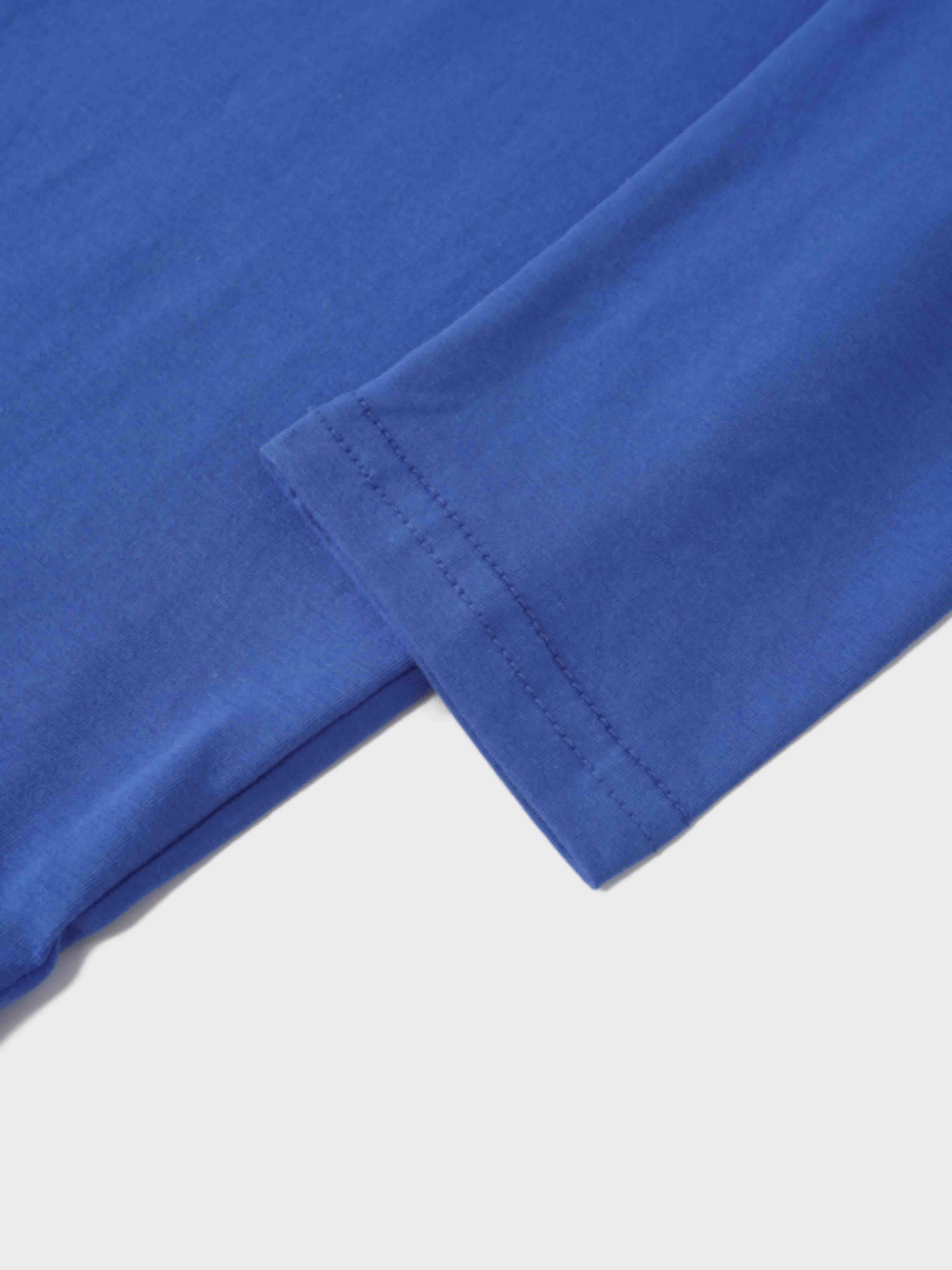 Oversized Rounded Hem T-Shirt-Cobalt Blue