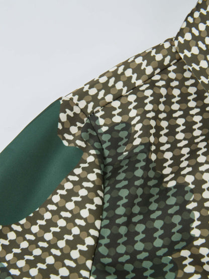 Button Down Collared Blouse - Olive Floral