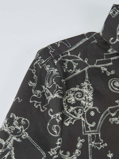 Printed Blouse - Grey