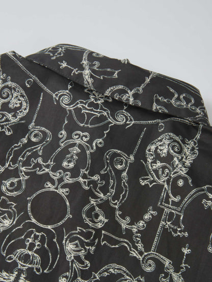 Printed Blouse - Grey