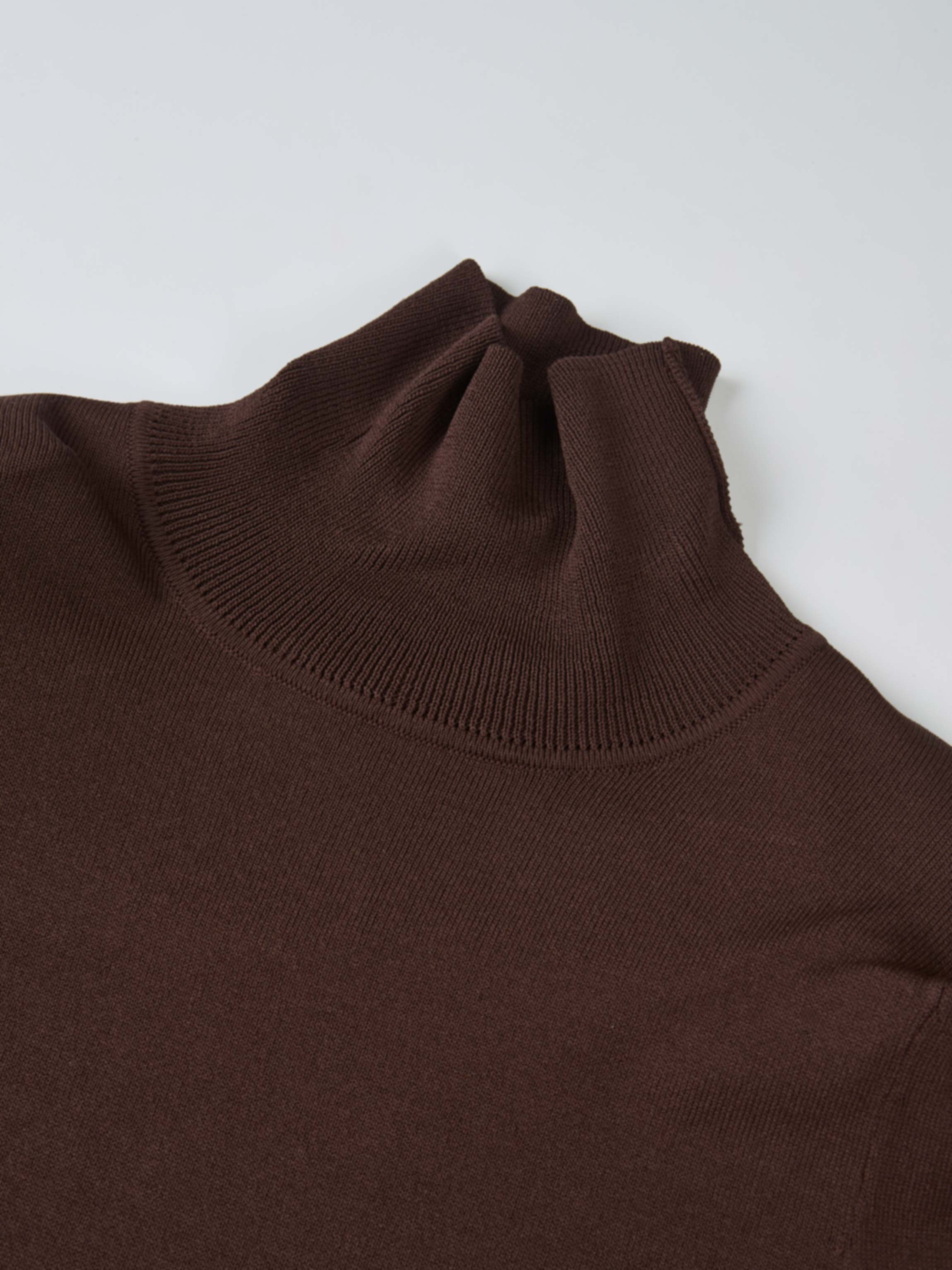 Shoulder Detail Turtleneck - Brown